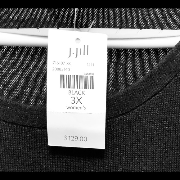 ⭐️NWT J.Jill 3X Black (Lightweight/Medium Weight) Sweater Dress Wide Ribbed Hem - Picture 4 of 9